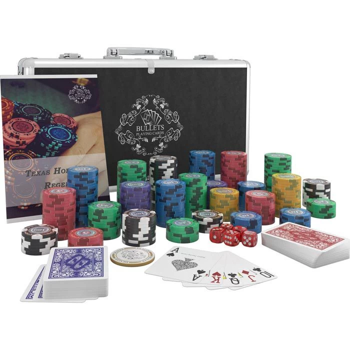Bullets Pokerkoffer BG-PS-0007 Tony 300 Chips, Alu-Koffer, 2 Decks Plastikkarten, Dealer Button â Bild 4