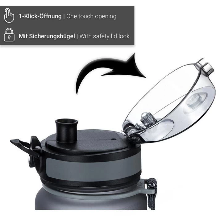 720DGREE Trinkflasche UberBottle Stone Gray, 0,65 L, Kunststoff, Grau – Bild 4