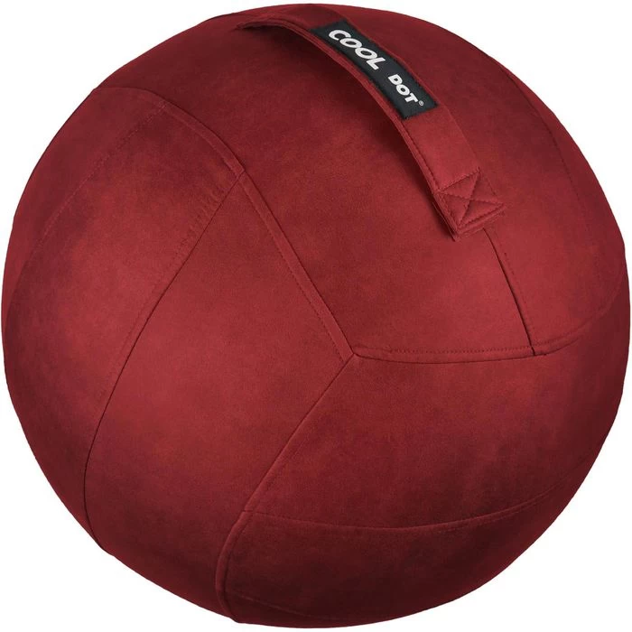 Cooldot Sitzball Burgund, 65cm, Büro, Lederoptik, Antibakteriell, Ergonomisch – Bild 3