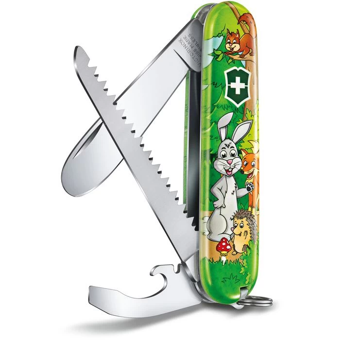 Victorinox Taschenmesser My First Tier-Edition, 0.2373.E2, Mit Nackenband Und Malbuch, Hase – Bild 3