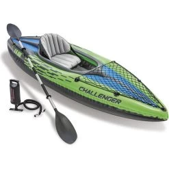 Intex Schlauchboot Challenger K1 Kayak, 68305NP, Für 1 Person, Mit Luftpumpe Und 1 Paddel