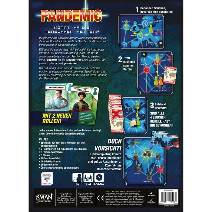 Asmodee Brettspiel 691100 Pandemic, Ab 8 Jahre, 2-4 Spieler – Bild 4