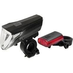 ChiliTec Fahrradbeleuchtung CFL 60 Pro, Front-/ Rücklicht Set, LED, 60 Lux, USB Aufladbar