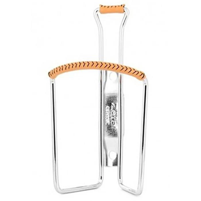 Zefal Trinkflaschenhalter Vintage, FA003575067, Für Fahrrad, Chromstahl Mit Lederbesatz