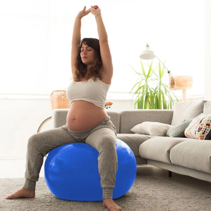 Relaxdays Gymnastikball 75cm, Belastbar Bis 250kg, Blau â Bild 3