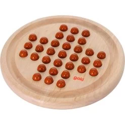 Goki Brettspiel HS052 Solitaire, Ab 6 Jahre, 1-2 Spieler