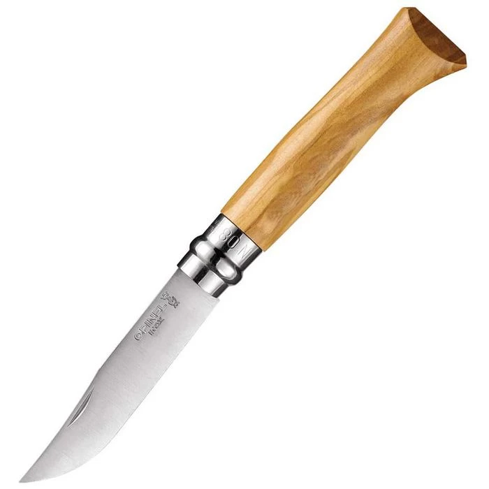 Opinel Klappmesser No.8 Inox, KlingenlÀnge 8,5cm, Olive, Braun