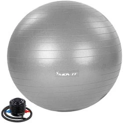 Movit Gymnastikball Dynamic Ball, 55cm, Belastbar Bis 500kg, Mit Pumpe, Silber