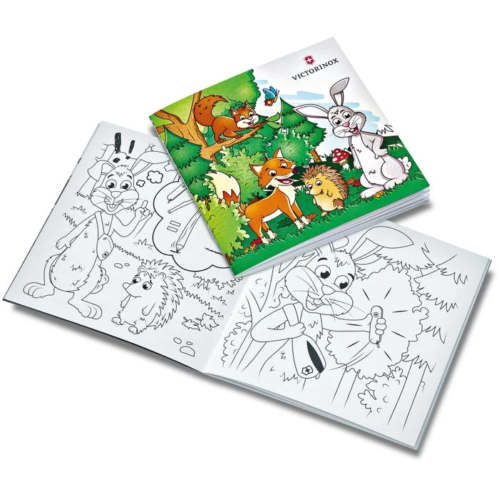 Victorinox Taschenmesser My First Tier-Edition, 0.2373.E2, Mit Nackenband Und Malbuch, Hase – Bild 5