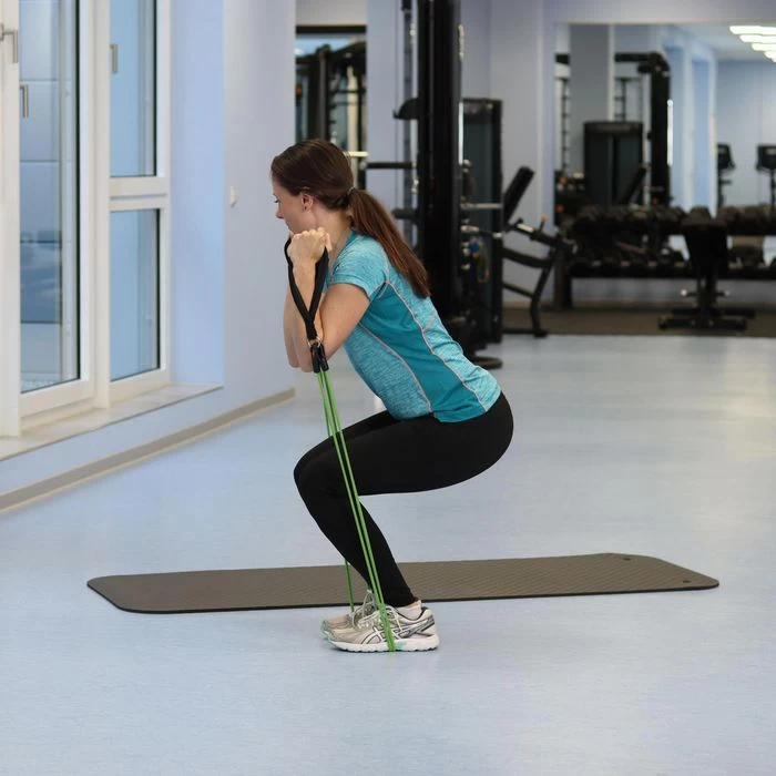 Togu Fitnessband Theragym Pro Set, 1,4m, Starker Widerstand, Grün, Mit Festen Griffen – Bild 4