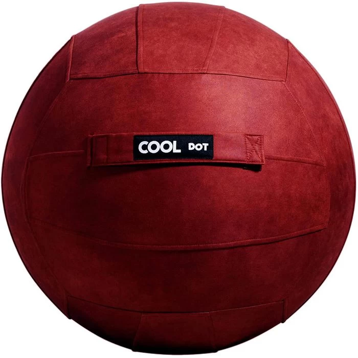 Cooldot Sitzball Burgund, 65cm, Büro, Lederoptik, Antibakteriell, Ergonomisch