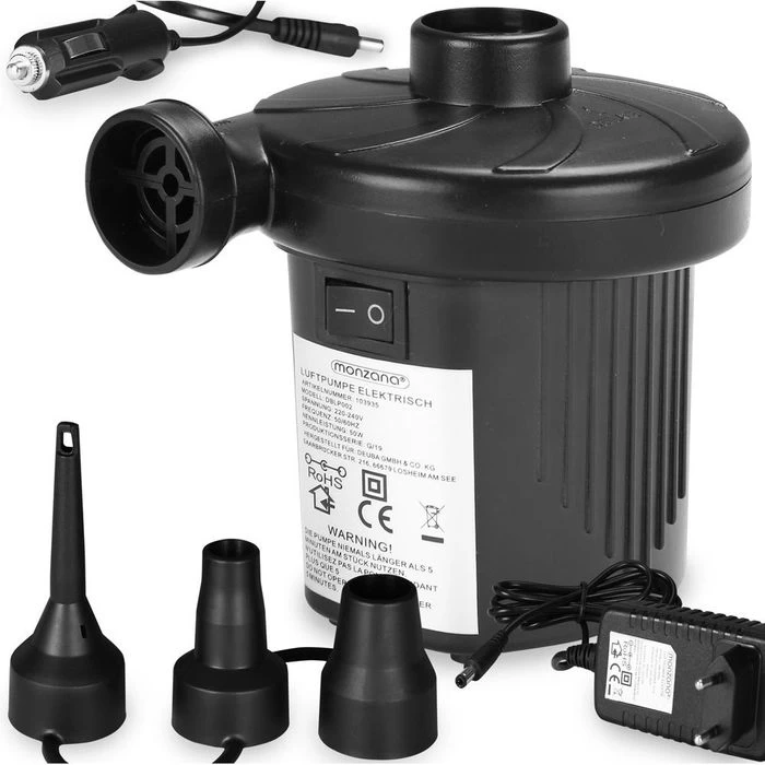Deuba Luftpumpe 103935, Elektropumpe 12 V Oder 230 V, Mit Ventiladapter