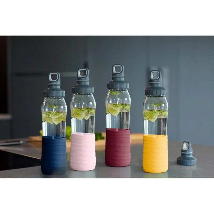 Emsa Trinkflasche Drink2Go Glas N3100800, 0,7 L, Glas, Transparent / Gelb – Bild 7