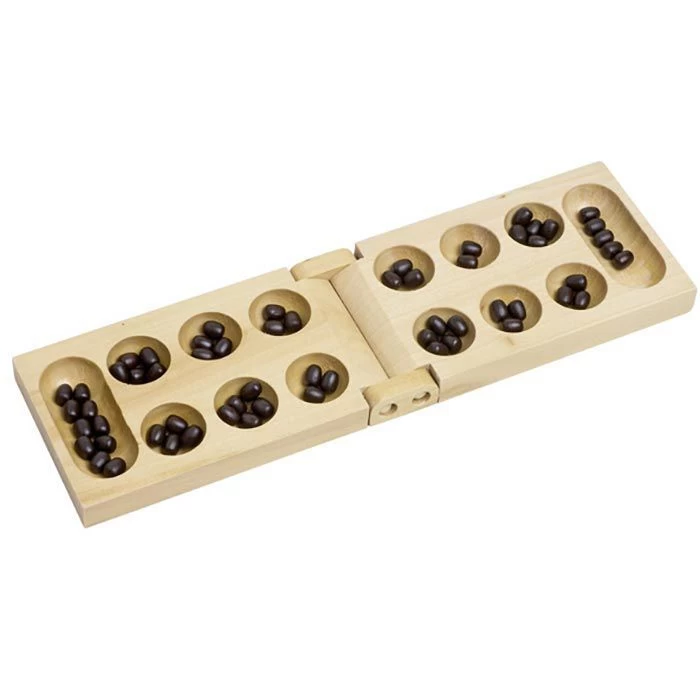 Goki Brettspiel HS325 Kalaha Im Klappformat, Ab 8 Jahre, 2 Spieler