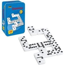 Idena Kartenspiel 6050012 Domino, In Metalldose, Ab 6 Jahre, 2-6 Spieler