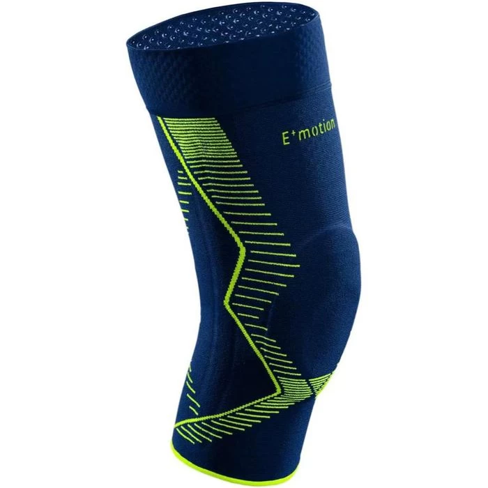 Medi Kniebandage Genumedi E+motion, Blau/grün, Mit Silikonring, Merino, Größe V