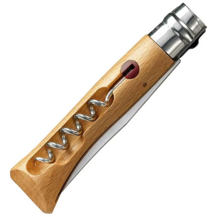 Opinel Klappmesser No.10 Inox, Mit Korkenzieher, Klingenlänge 10cm, Buche, Braun â Bild 2