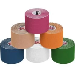 Alpidex Kinesio-Tape BB-Sport Set Bunt, Elastisch, Wasserabweisend, 5m X 5cm, 6 Stück