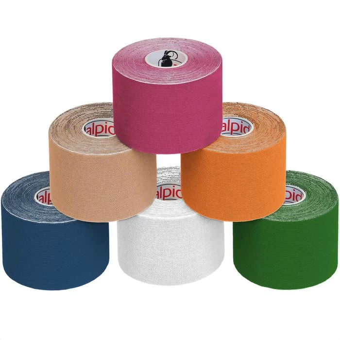 Alpidex Kinesio-Tape BB-Sport Set Bunt, Elastisch, Wasserabweisend, 5m X 5cm, 6 Stück