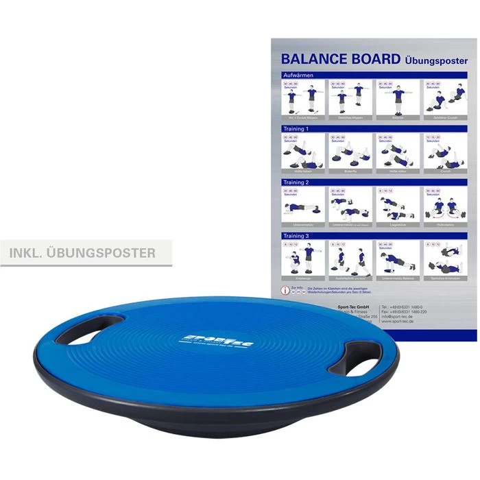 Sport-Tec Balance-Board Fitnesskreisel, Ø 40cm, Mit Griffen, Blau – Bild 6