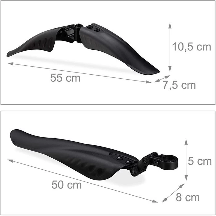 Relaxdays Schutzblech 10026024, Radgröße 24 - 28 Zoll, Schwarz, Set Vorne Hinten – Bild 7