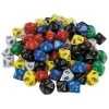 TimeTex Würfel 93636, Einer 0-9, Bunt, 10-seitig, Zahlenwürfel, Ø 20mm, 100 Stück