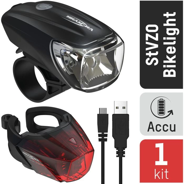 Ansmann Fahrradbeleuchtung CREE LED, Front-/ Rücklicht Set, LED, 35 Lux, USB Aufladbar – Bild 4