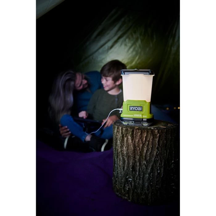 Ryobi Campinglampe RLL18-0 One+ LED, 850 Lm, 18V Akku, Dimmbar, Powerbank â Bild 2