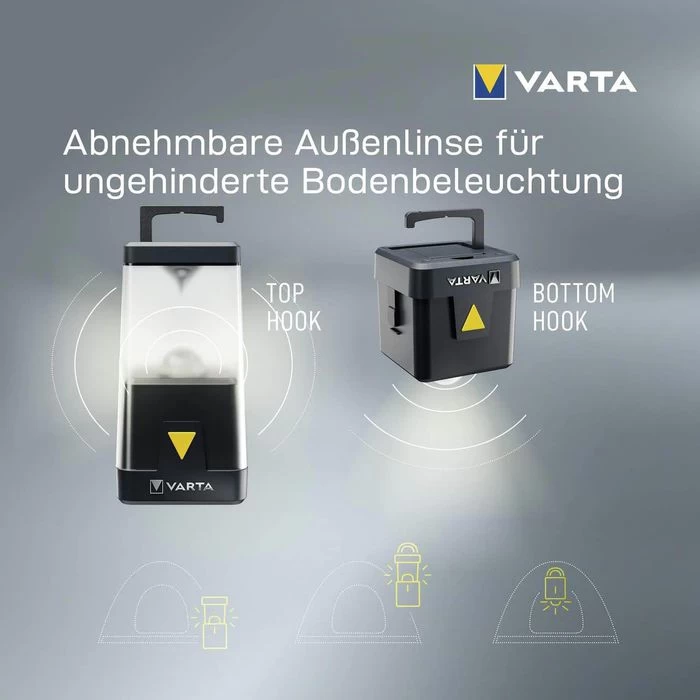 Varta Campinglampe Outdoor Ambiance L30RH LED, 500 Lumen, Akku, Dimmbar, RGB, Powerbank â Bild 4
