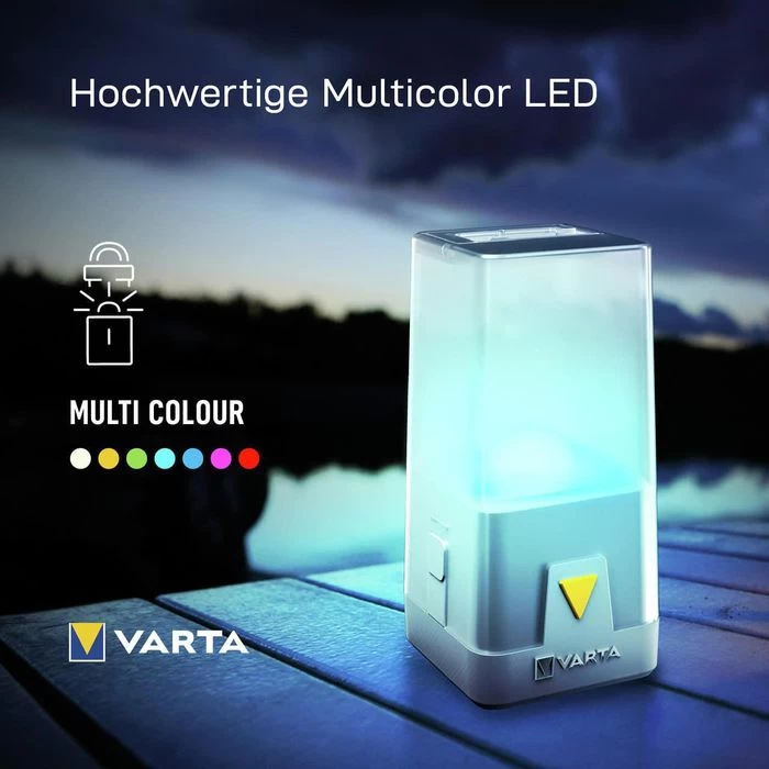 Varta Campinglampe Outdoor Ambiance L10 LED, 150 Lumen, Dimmbar, RGB, Spritzwassergeschützt – Bild 2