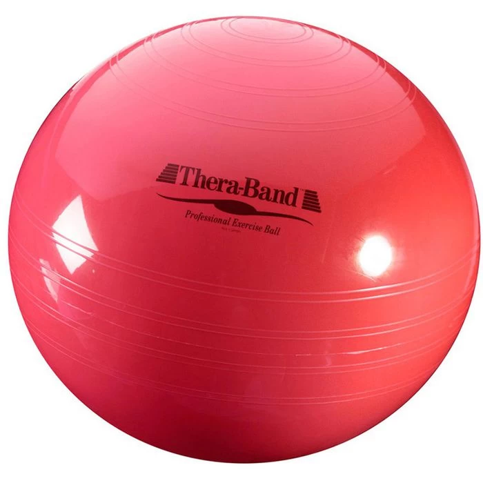 THERABAND Gymnastikball ABS, Mittel, 55 Cm, Belastbar Bis 500kg, Rot