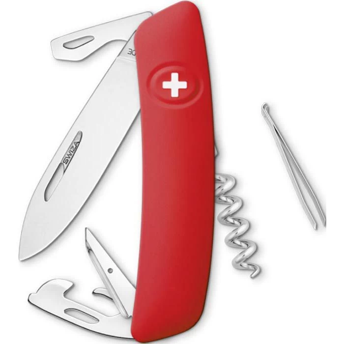 SWIZA Taschenmesser D03, Rot, 11 Funktionen