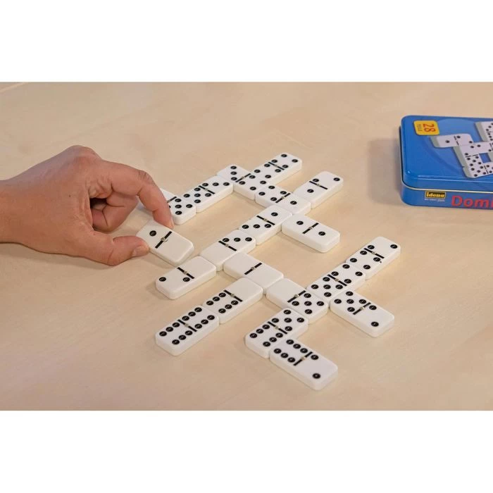 Idena Kartenspiel 6050012 Domino, In Metalldose, Ab 6 Jahre, 2-6 Spieler â Bild 6